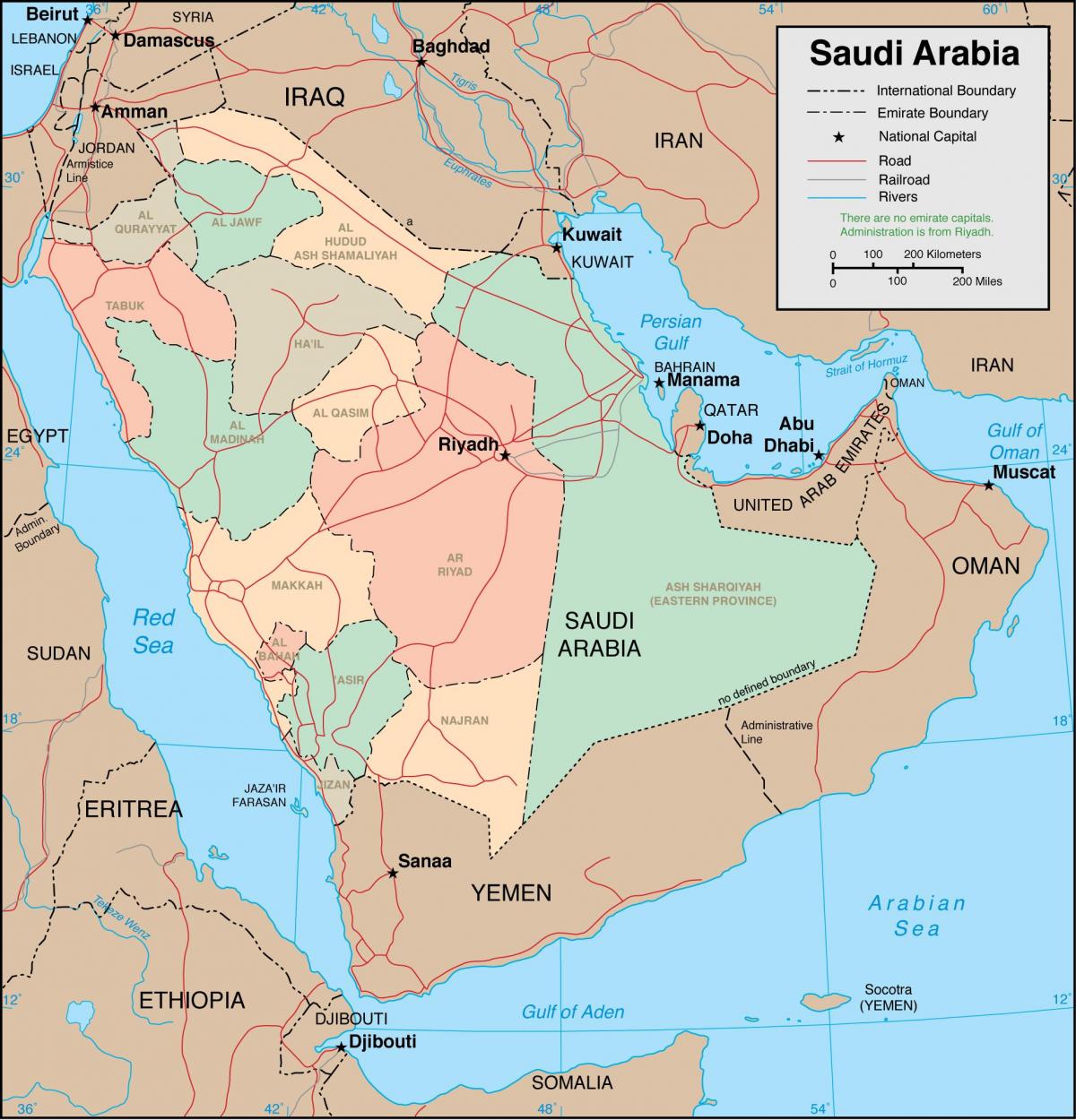 Saudi arabia daerah peta
