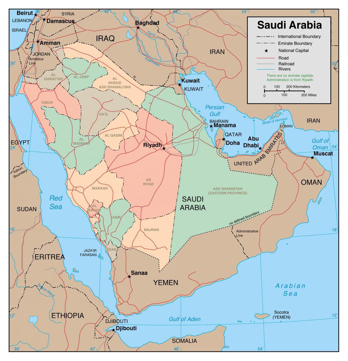 tampilkan peta Arab Saudi