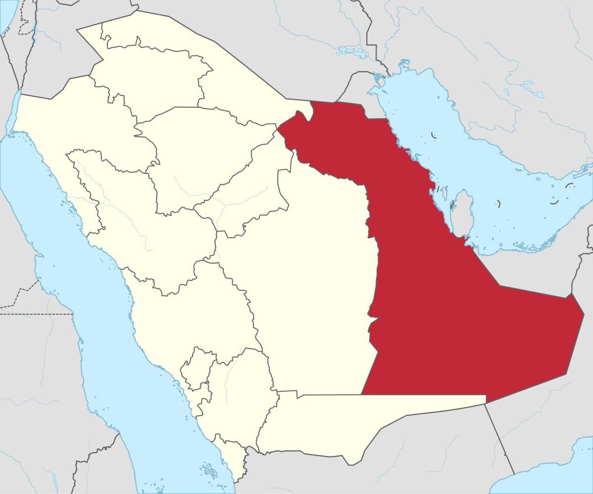 Peta provinsi timur Arab Saudi