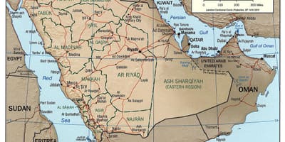 Arab Saudi geografi peta