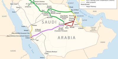 Peta Arab Saudi kereta api