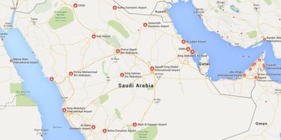 Arab Saudi bandara peta