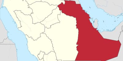 Peta provinsi timur Arab Saudi